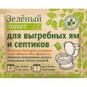 Биопрепарат Доктор Робик для выгр/ям и септиков зеленый пакет 40 гр.